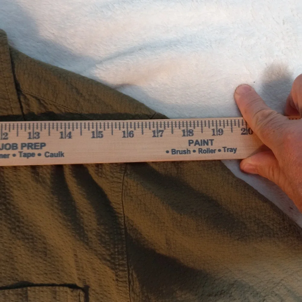 The North Face Shirt Men S Green Short Sleeve Button Collar Cotton pockets